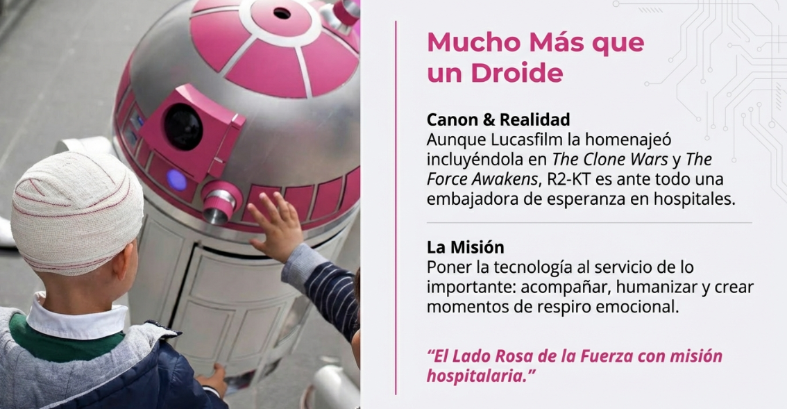 Menor hospitalizado acercándose a R2-KT durante una visita autorizada